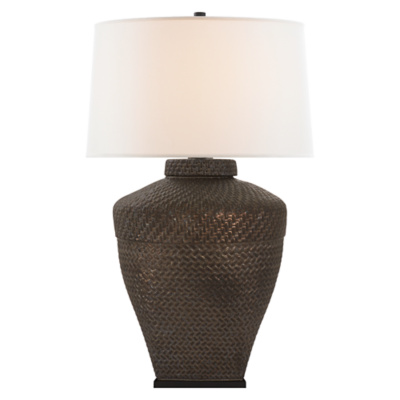 Isla Large Table Lamp in Crystal Bronze with Linen Shade